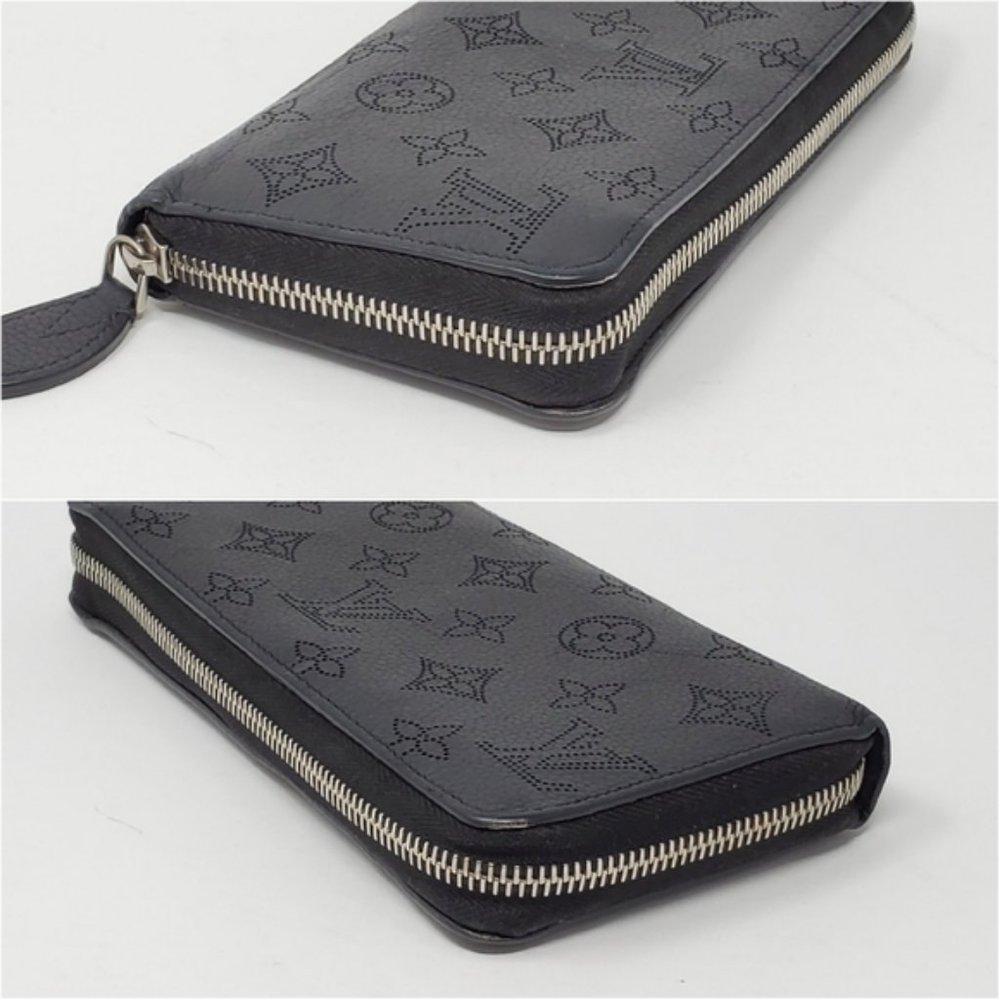 100% Auth Louis Vuitton Mahina Black Zippy Wallet - Picture 6 of 8
